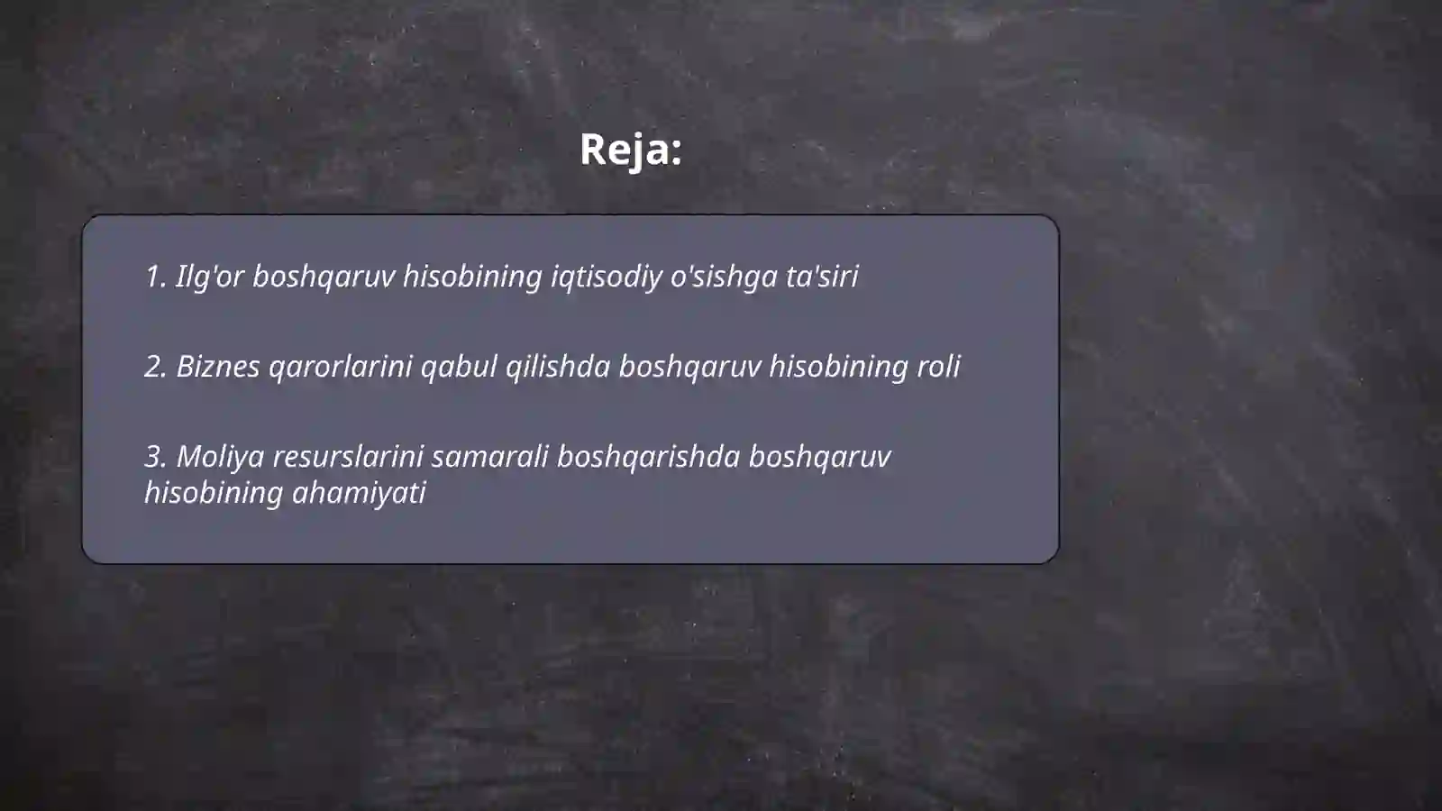 Ilg'or boshqaruv hisobi 2