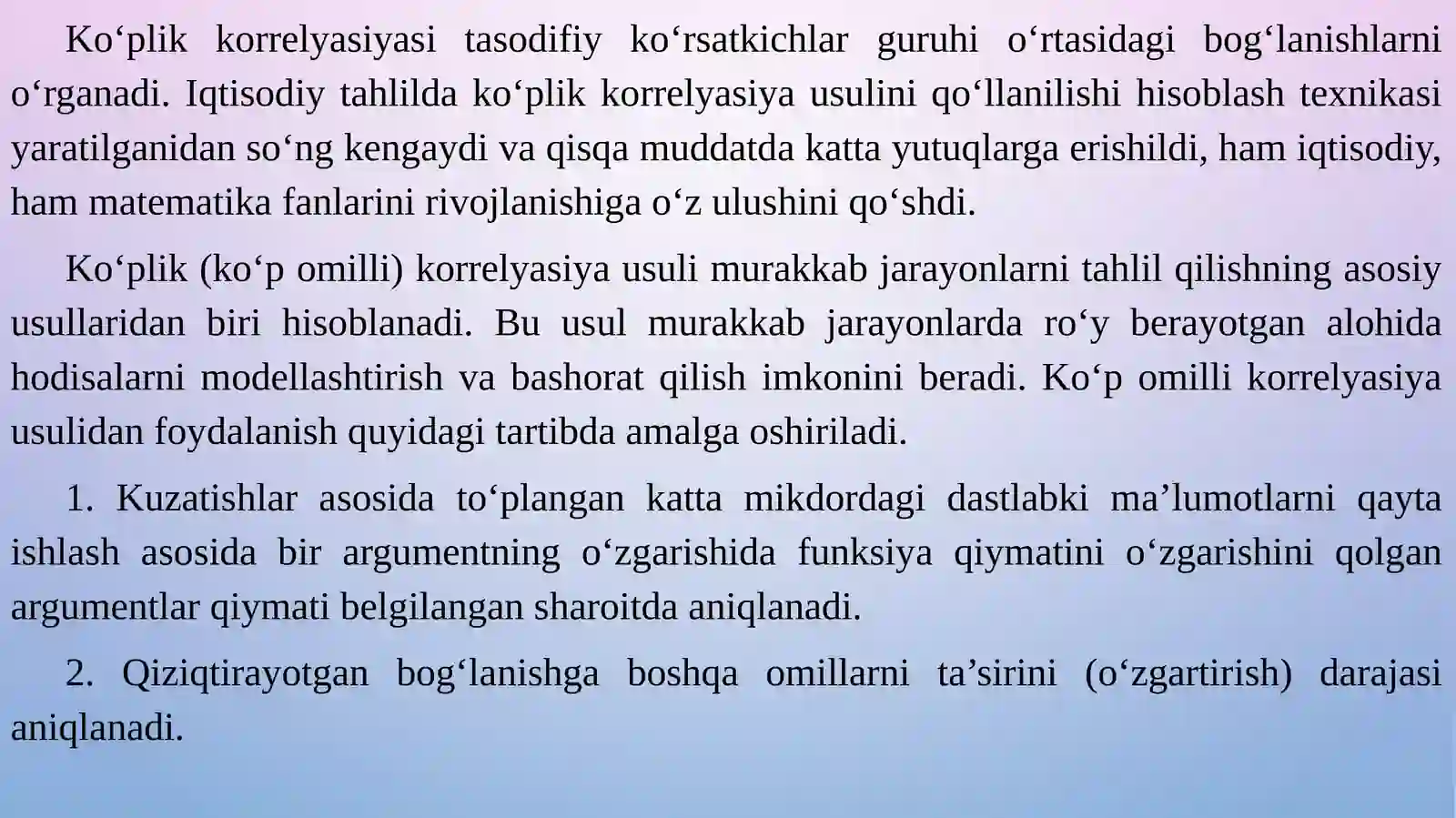 KO‘P OMILLI REGRESSIYA 2