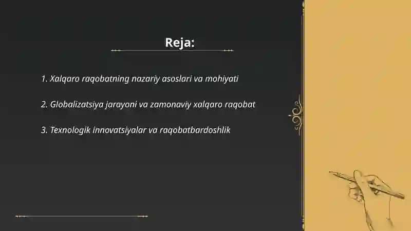 Xalqaro raqobat va uning zamonaviy sharoitda yuzaga kelish xususiyatlari 2
