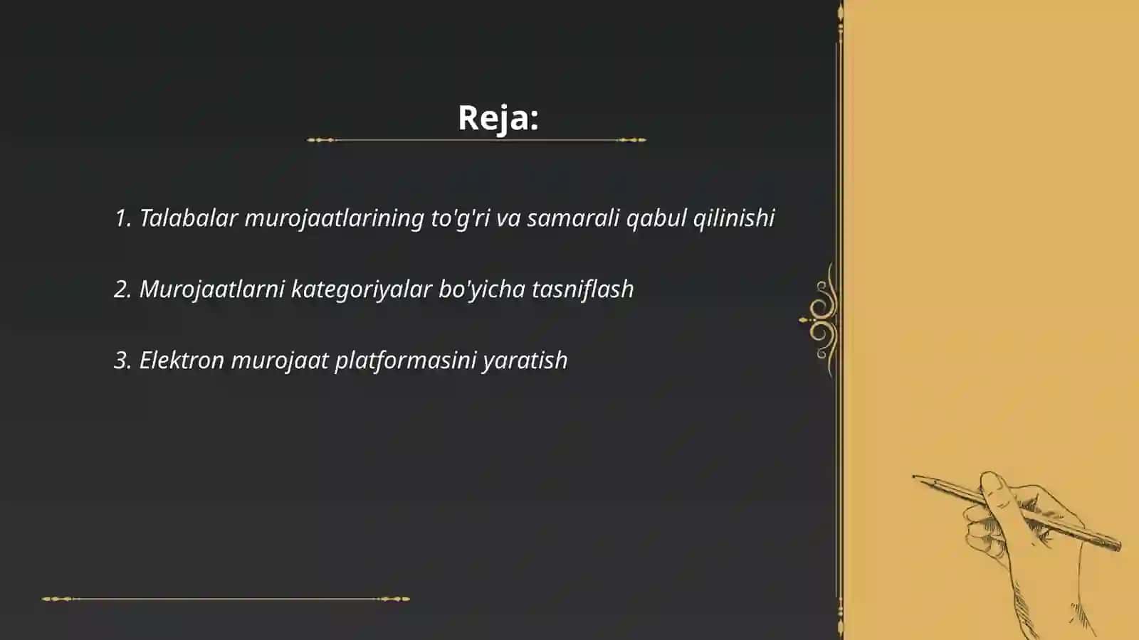 Talabalar murojatlari bilan ishlash tizimini yaratish 2