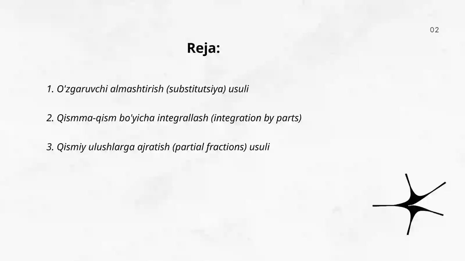 Integrallash usullari 2
