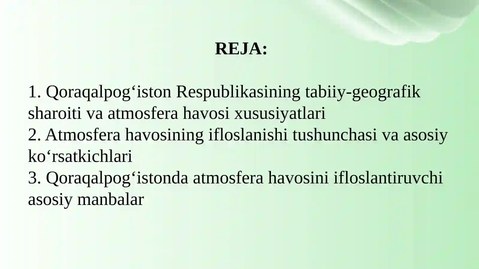 Qoraqalpogʻistonda atmosfera havosining ifloslanishi 2