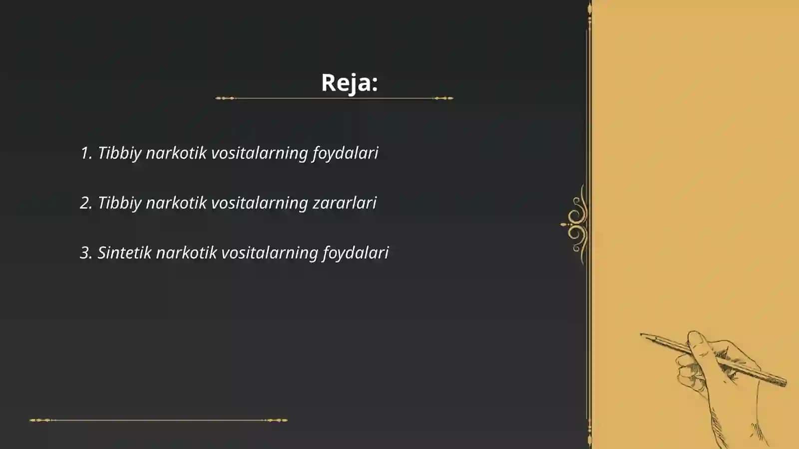 Tibbiy va sintetik narkotik vositalar. Foydasi va zarari 2