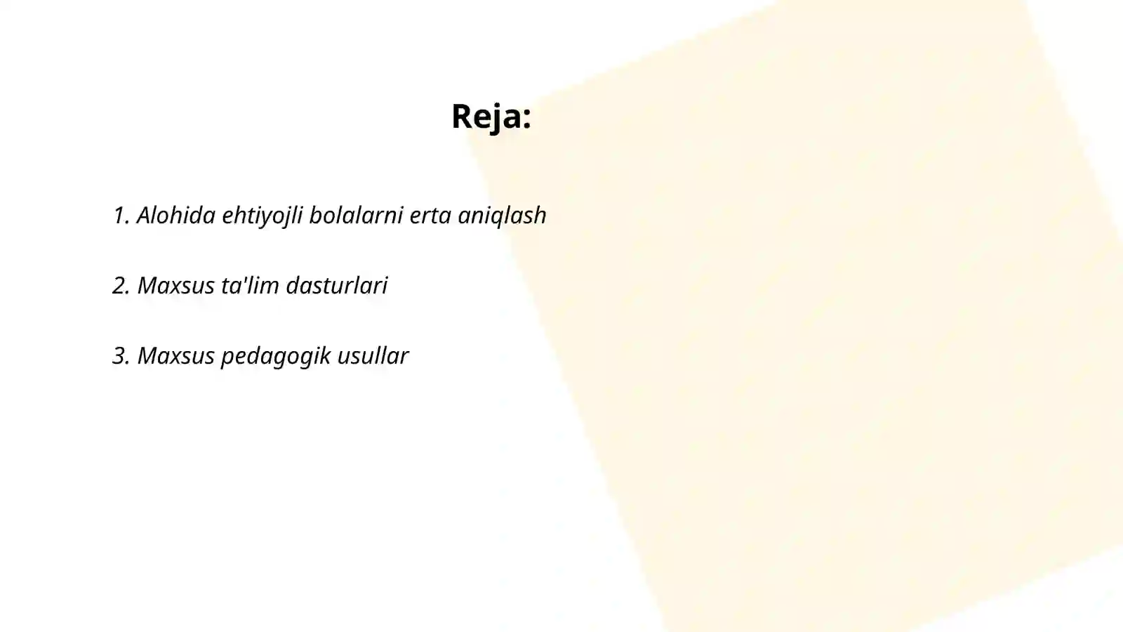 Aqliy va ruhiy rivojlanishida nuqsoni boʻlgan bolalar taʼlim tarbiyasi 2