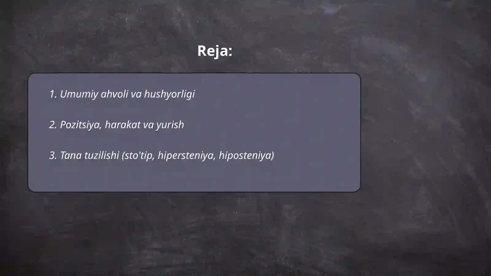 Bemorni umumiy kozdan kechirish 2