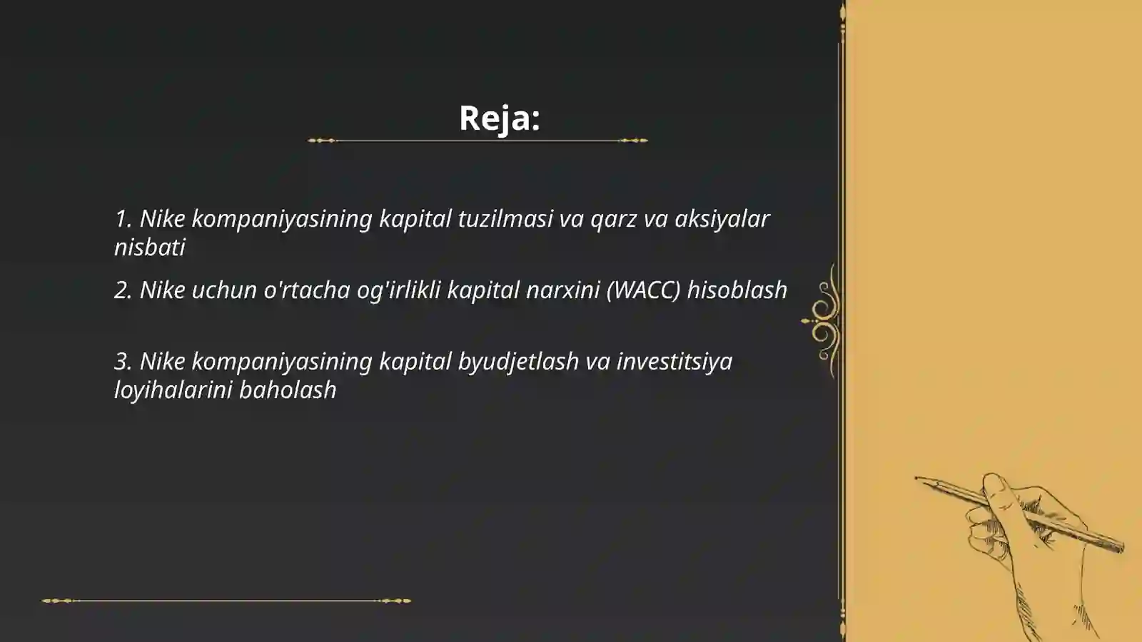 Nike kompaniyasining korporativ moliyasi 2
