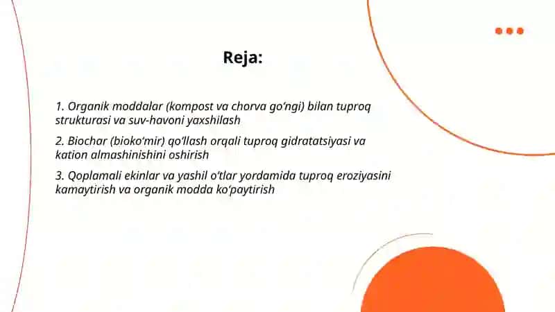 Tuproqning fizik-mexanik va agrokimyoviy xossalarini yaxshilash yoʻllari 2