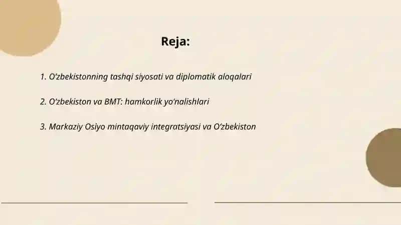 Oʻzbekiston va jahon hamjamiyati 2