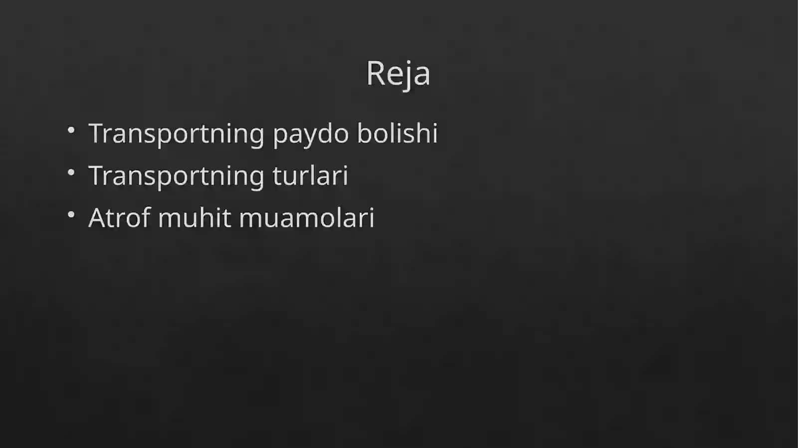 Transport va atrof muhit muamolari 2