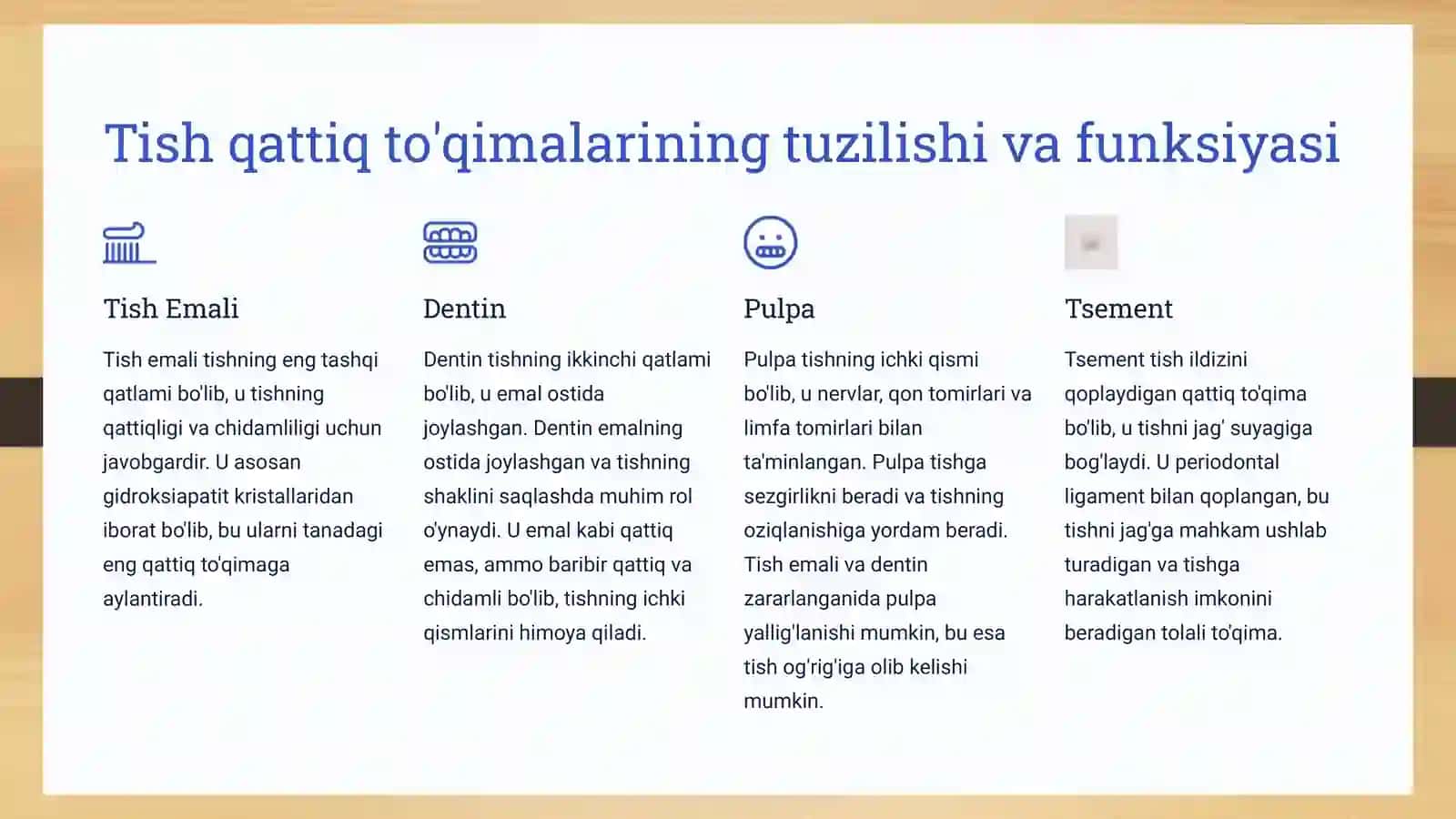 Tish qattiq to'qimalarida paydo bo'ladigan nokarieskasalliklar 2