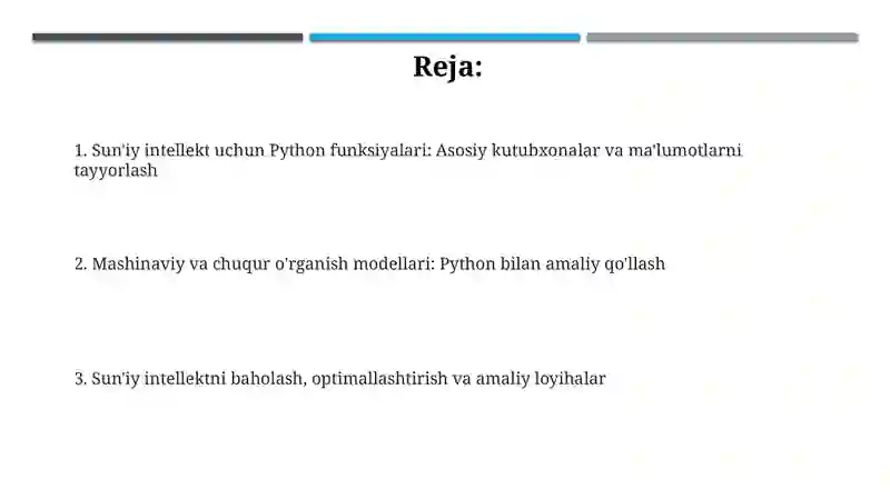 Python dasturlashda suniy intelekt bilan ishlovchi funksiyalar 2