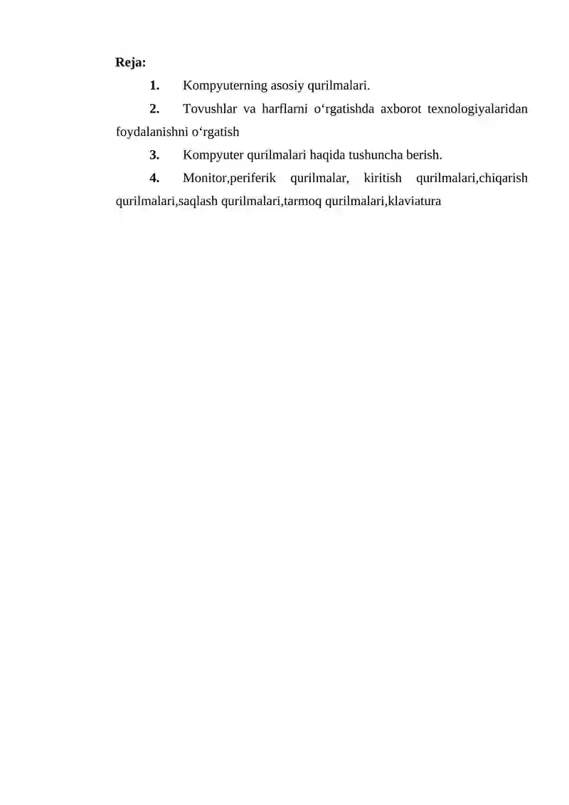 Kompyuterning asosiy qurilmalari 2