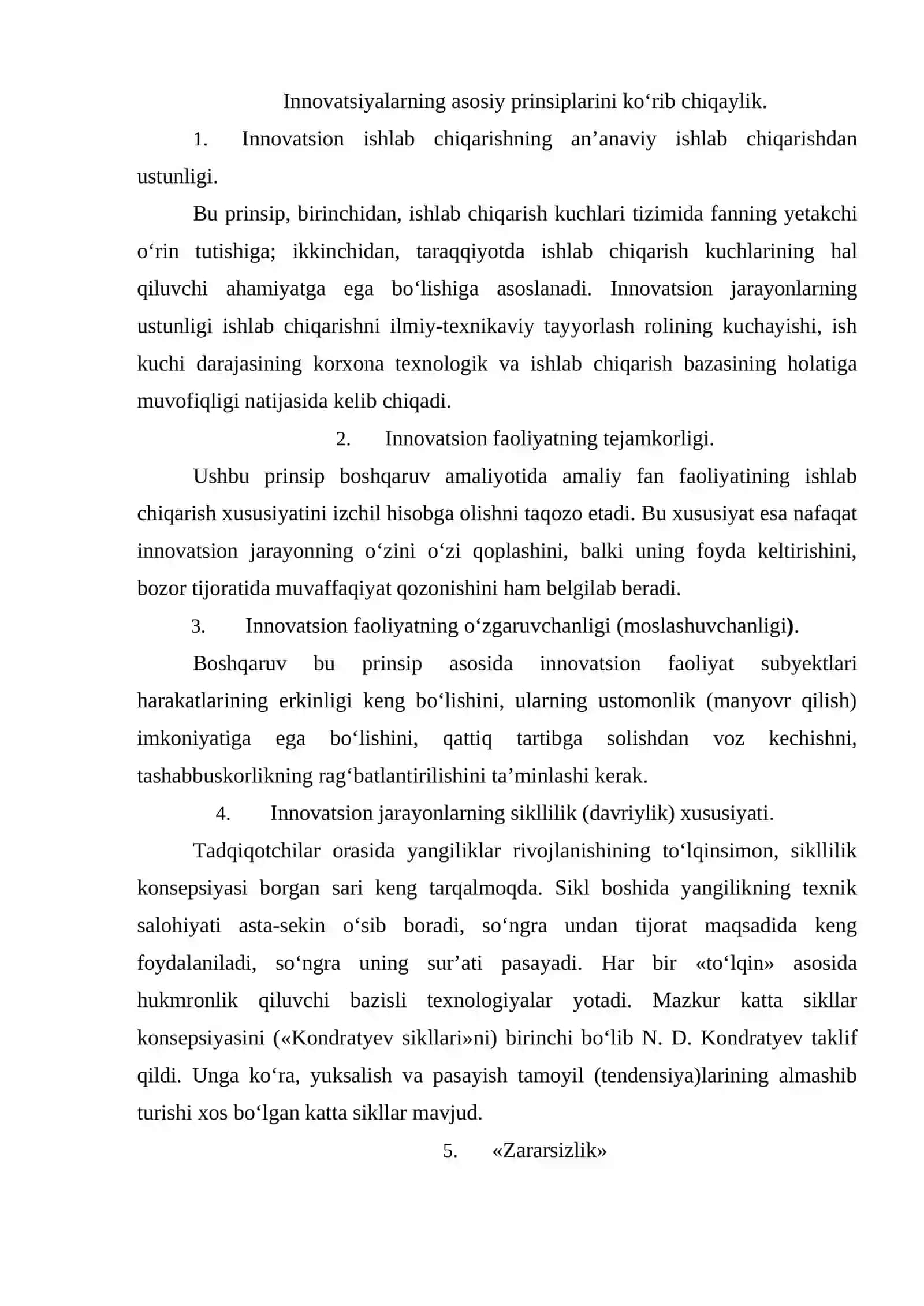 Innovatsion faoliyatning asosiy tushunchalari, guruhlanishi va tamoyillari 2