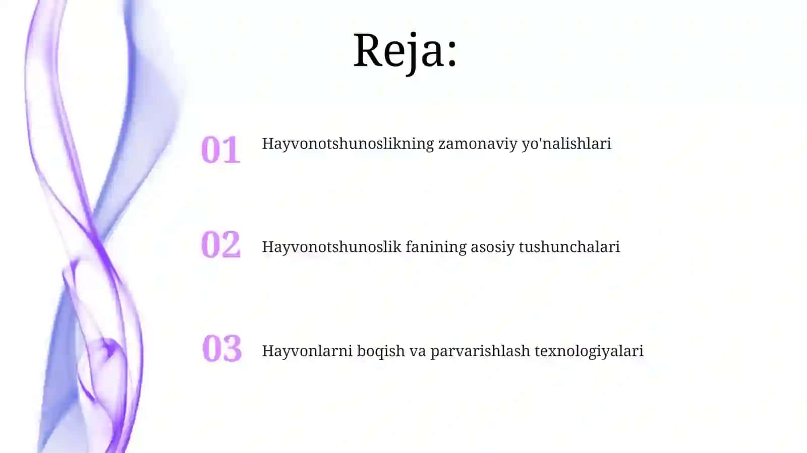 Hayvonotshunoslikning zamonaviy yo'nalishlari 2
