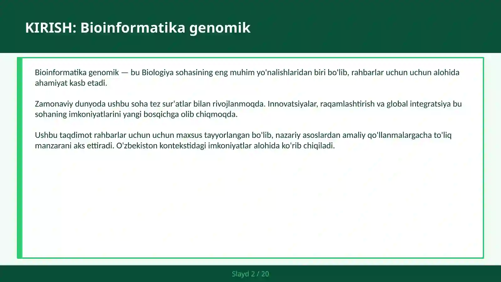 BIOINFORMATIKA GENOMIK 2