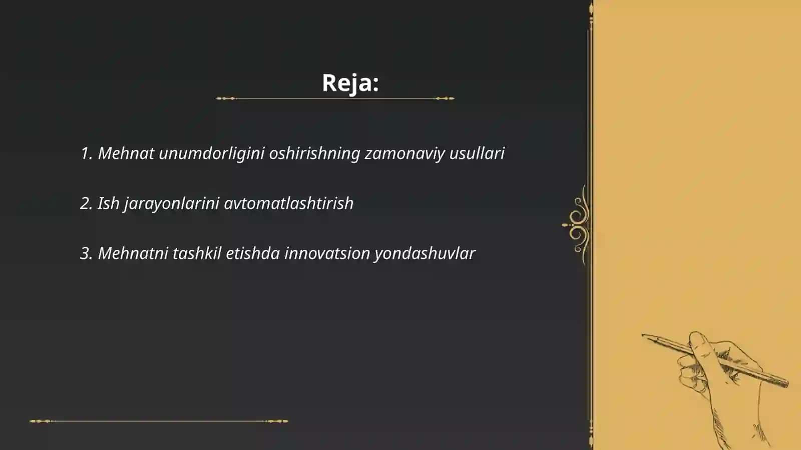 Mehnatni tashkil etishni takomillashtirish muammolari 2