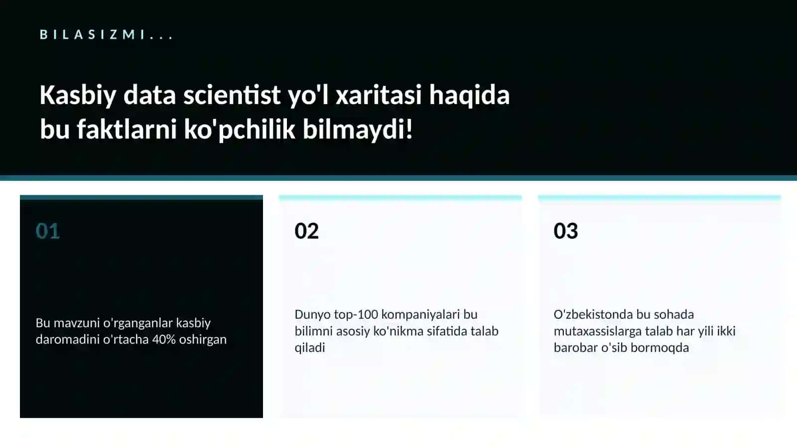 Kasbiy data scientist yo'l xaritasi 2