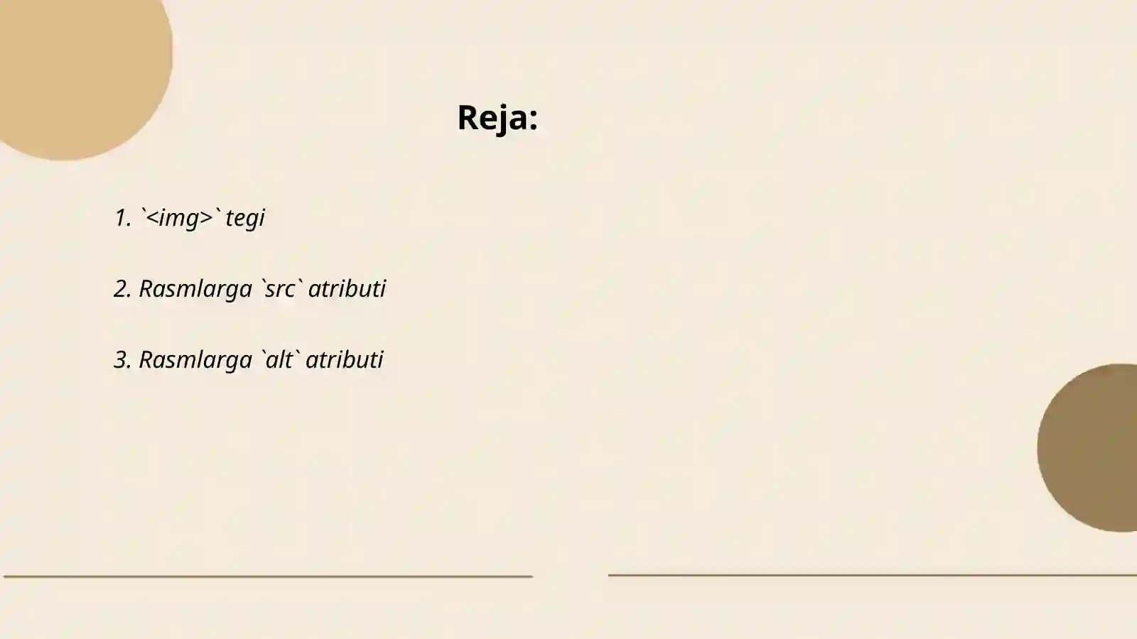 HTML tilida rasmlar hosil qilish teglari 2
