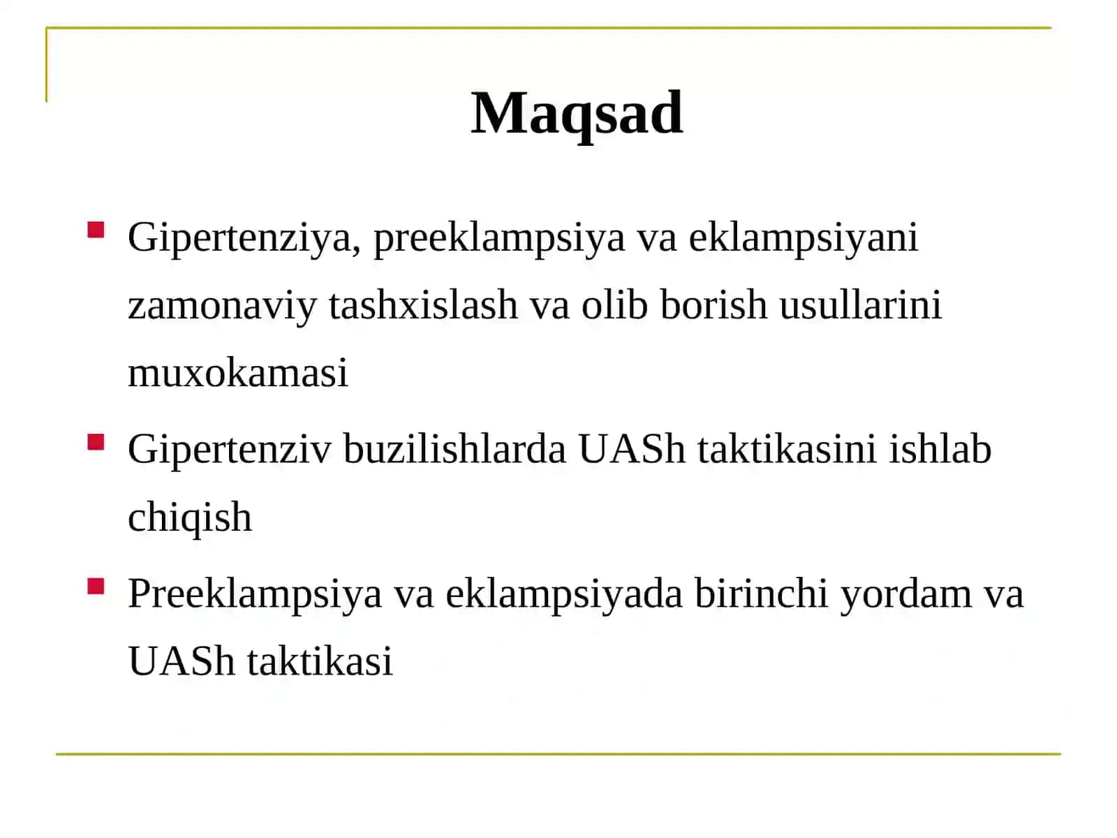 Homiladorlik davri dagi gipertenziv buzilishlar. UASH taktikasi 2