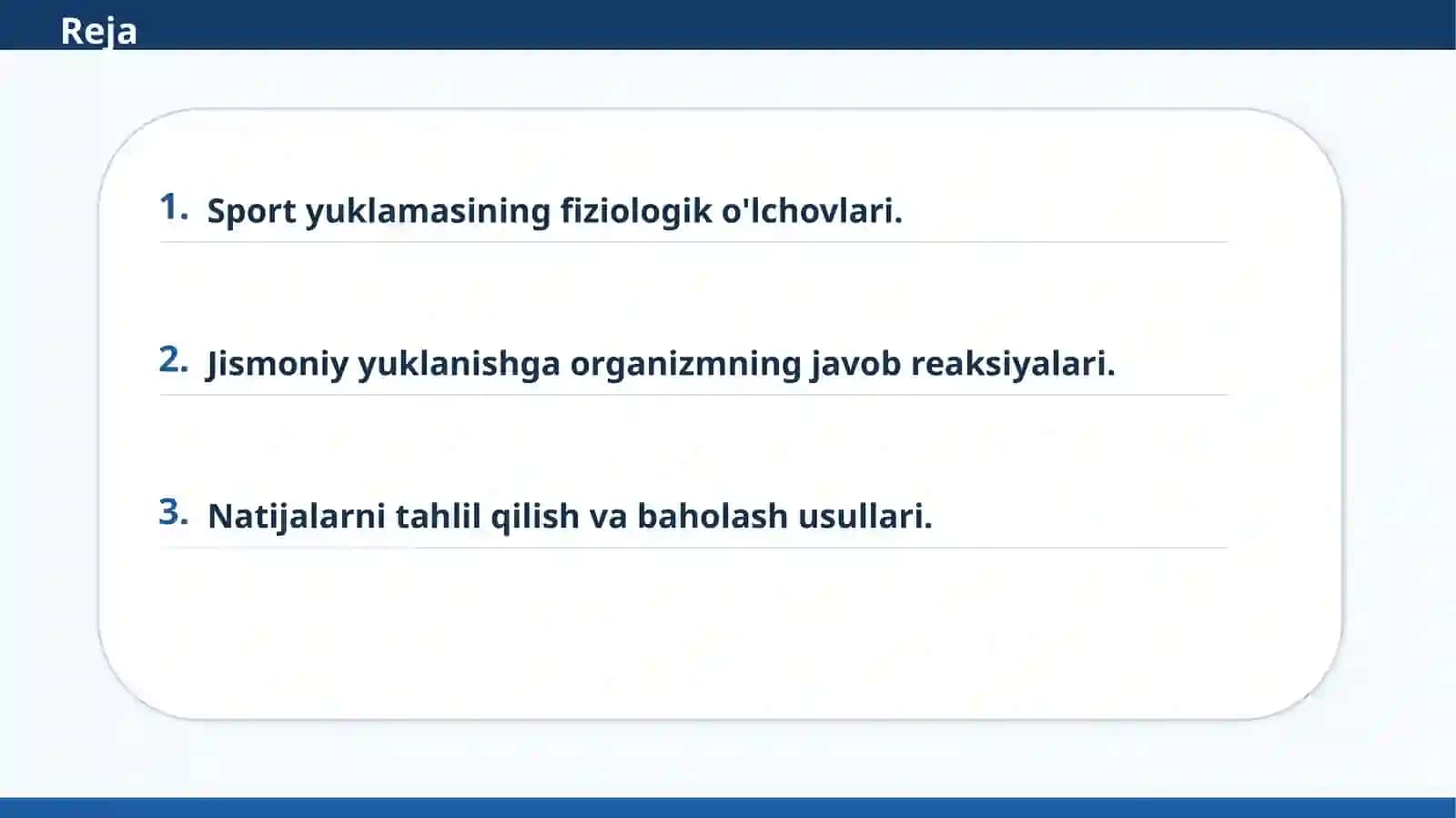 Sport yuklamasining fiziologik o'lchovlari 2
