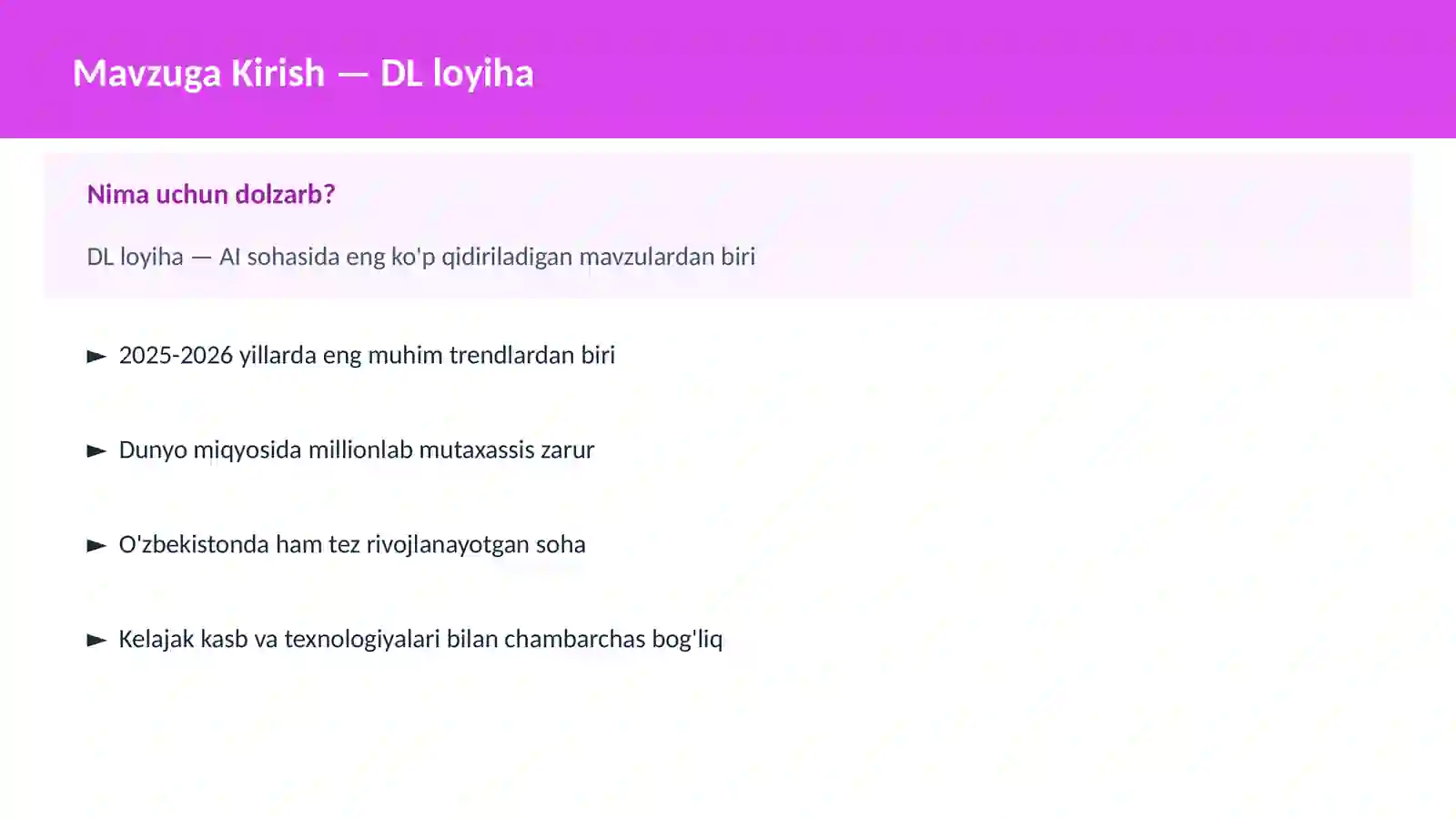 DL loyiha 2