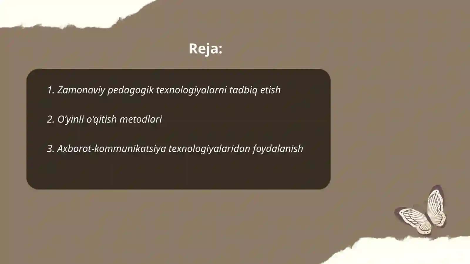 Zamonaviy pedagogik texnologiyalarni tadbiq etish 2