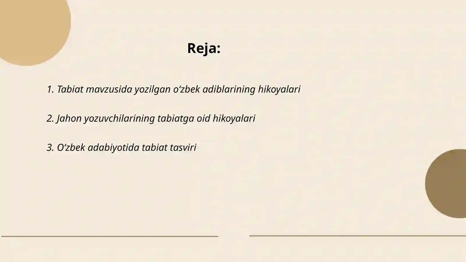 Tabiatga oid òzbek hamda jahon yozuvchilarining ilmiy hikoyalarini tòplash,òrganish va tahlil qilish 2