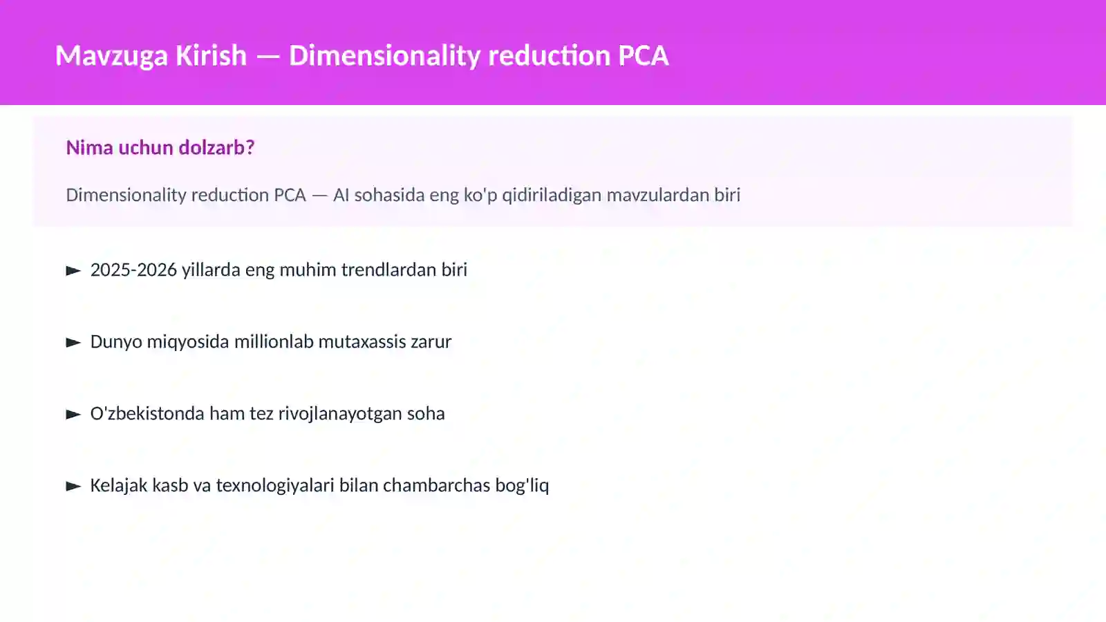 AI | MACHINE LEARNING ASOSLARI 2