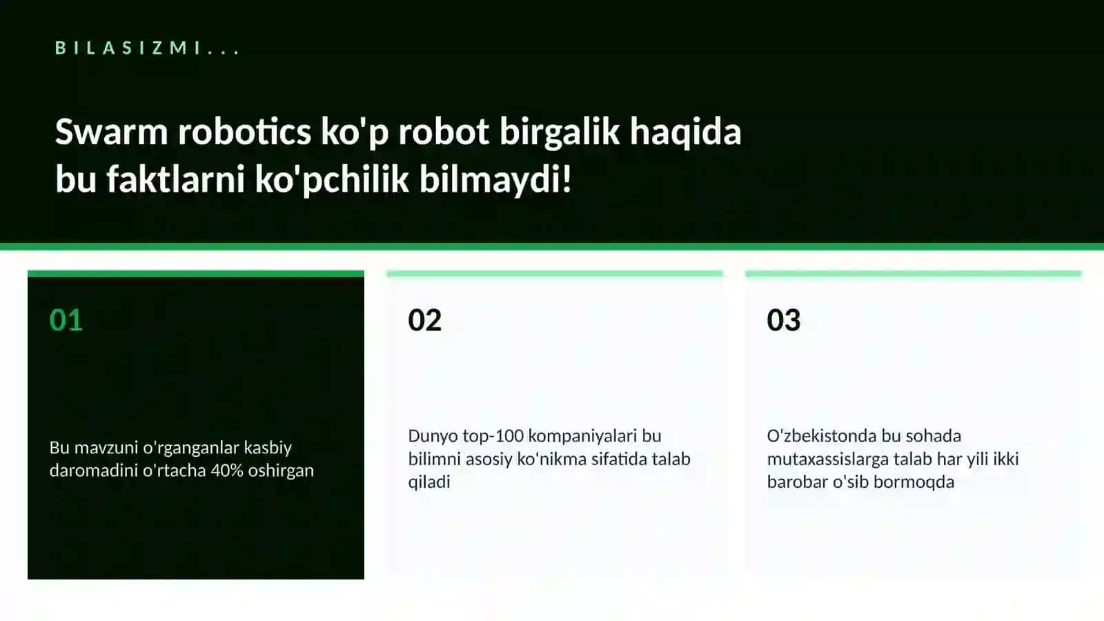 Swarm robotics ko'p robot birgalik 2