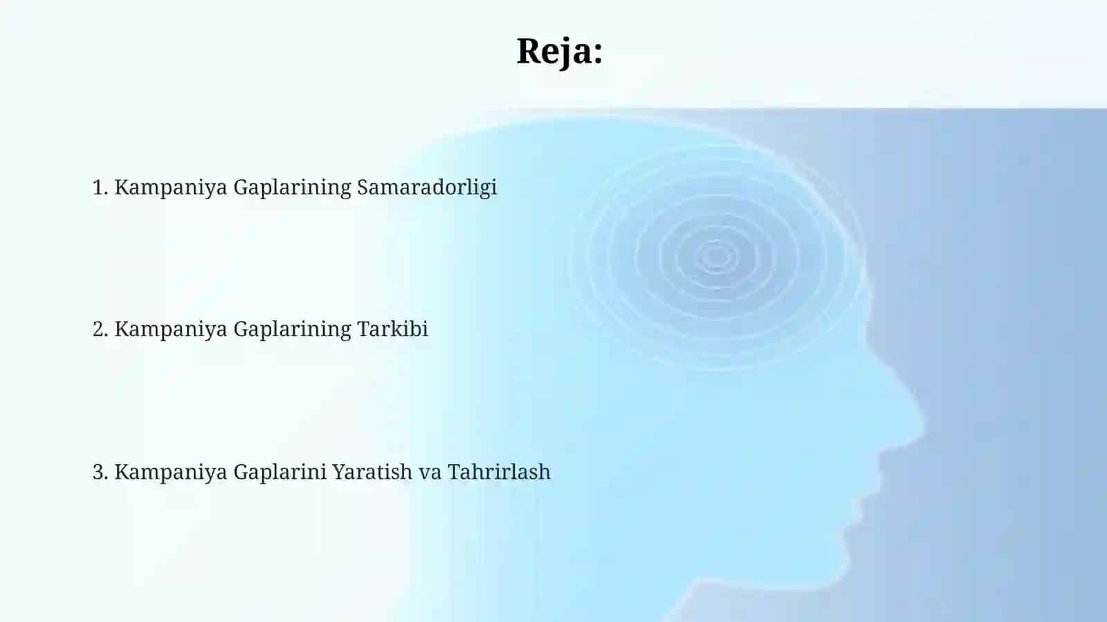Kampaniya Gaplarining Samaradorligi 2