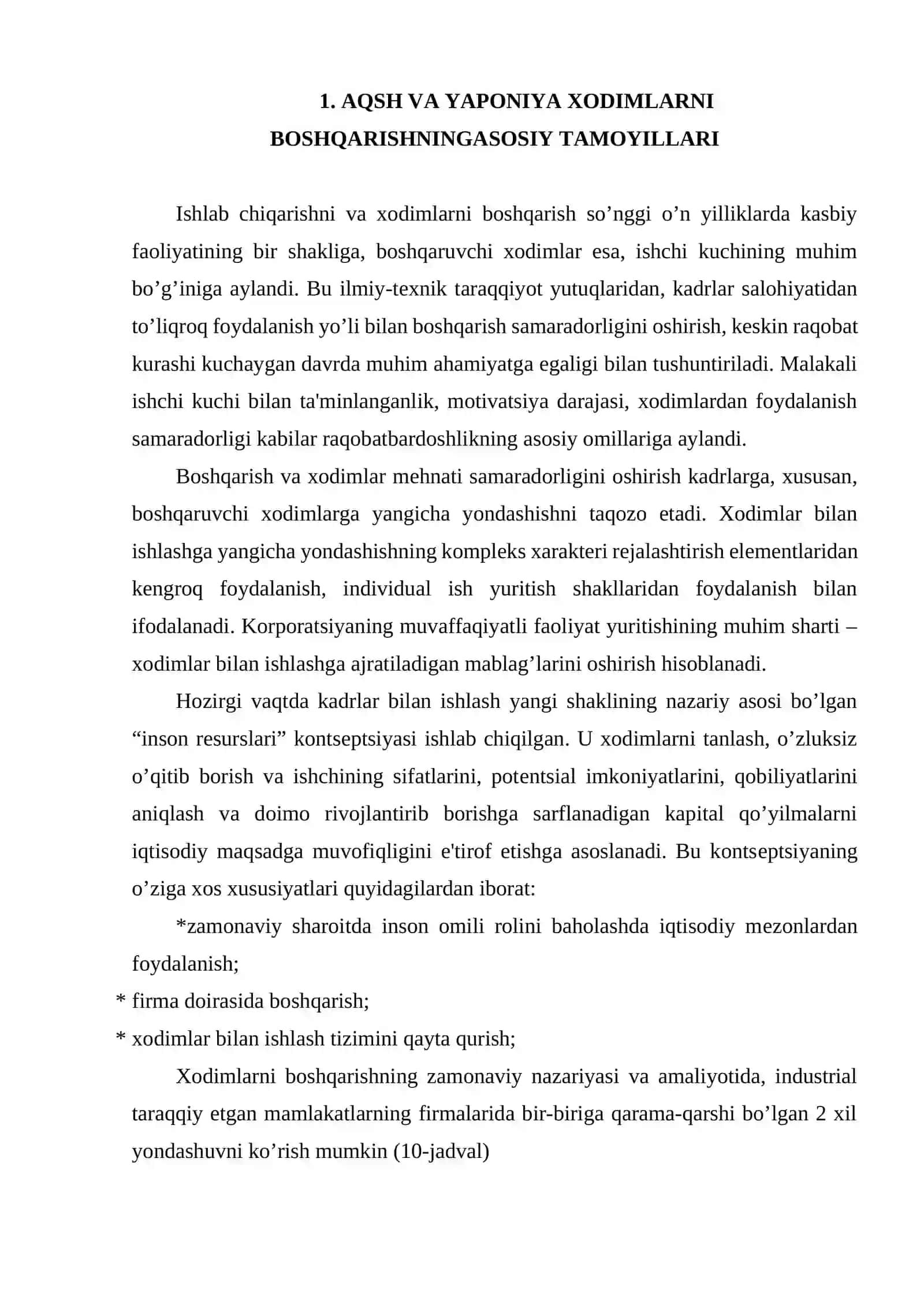 AQSH va Yaponiyada xodimlarni boshqarish markazlarining rivojlanish tеndеntsiyalari 2