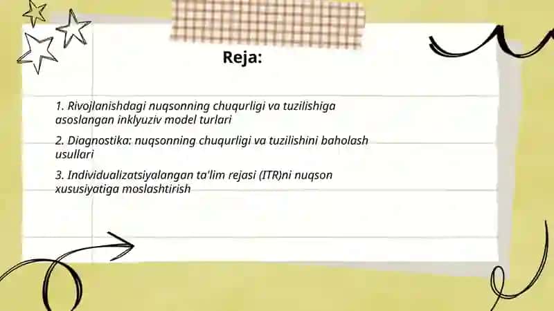 Alohida yordamga muhtoj bolalarda rivojlanishdagi nuqsonining chuqurligi va tuzilishiga qarab inklyuziv modellarni tanlsh 2