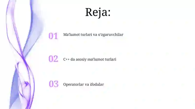 C++ tilining tayanch turlari 2
