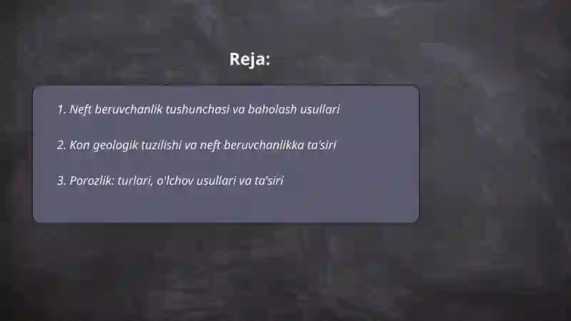 Neft beruvchanlikni kon geologik malumotlar asosida aniqlash 2