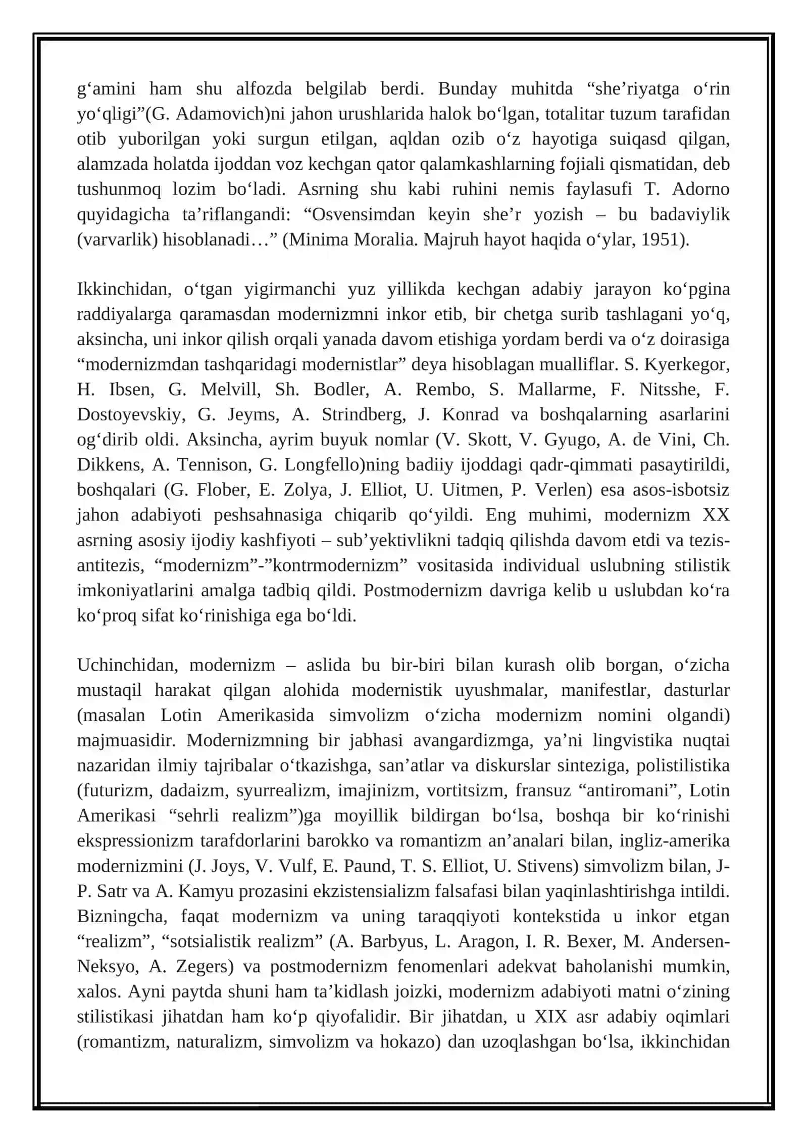 Modernizm tavsifi 2