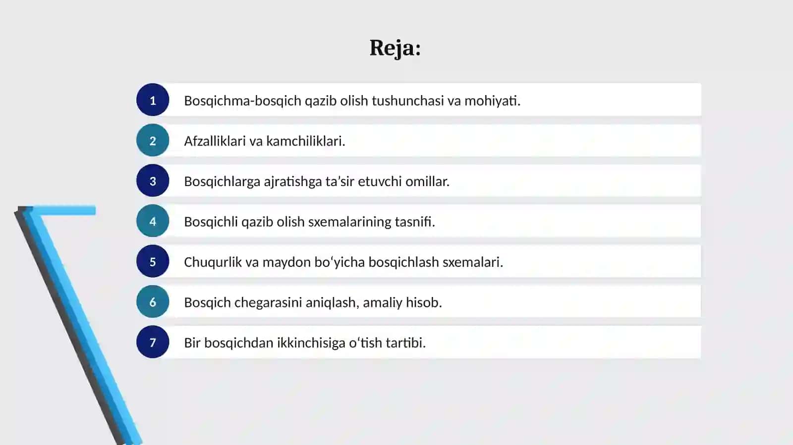 Bosqichma-bosqich qazib olish sxemalari 2