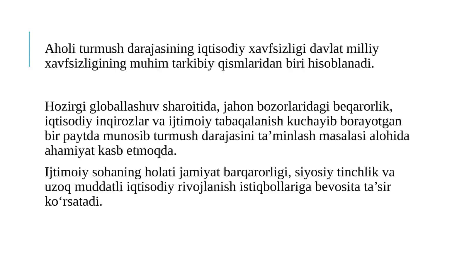 Aholi turmush darajasi iqtisodiy xavfsizlikning ijtimoiy indikatori 2