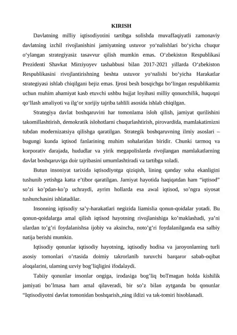 Iqtisodiyotni tartibga solishning nazariy asoslari 2