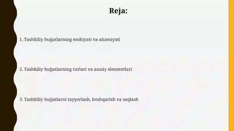 Tashkiliy hujjatlarning vazifasi va turlari 2