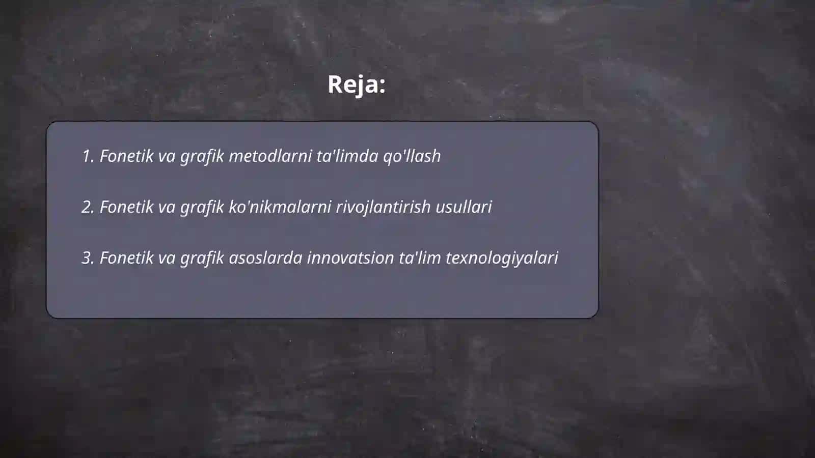 fonetika va grafika asoslarini o'rganishda pedagogik texnologiyalarni qo'llash Isroilova Xosiyat 2