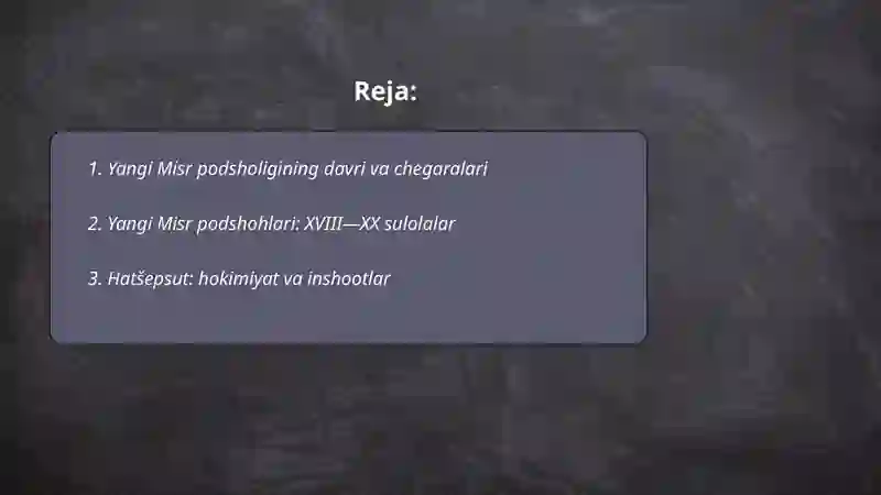 Yangi Misr podsholigi 2
