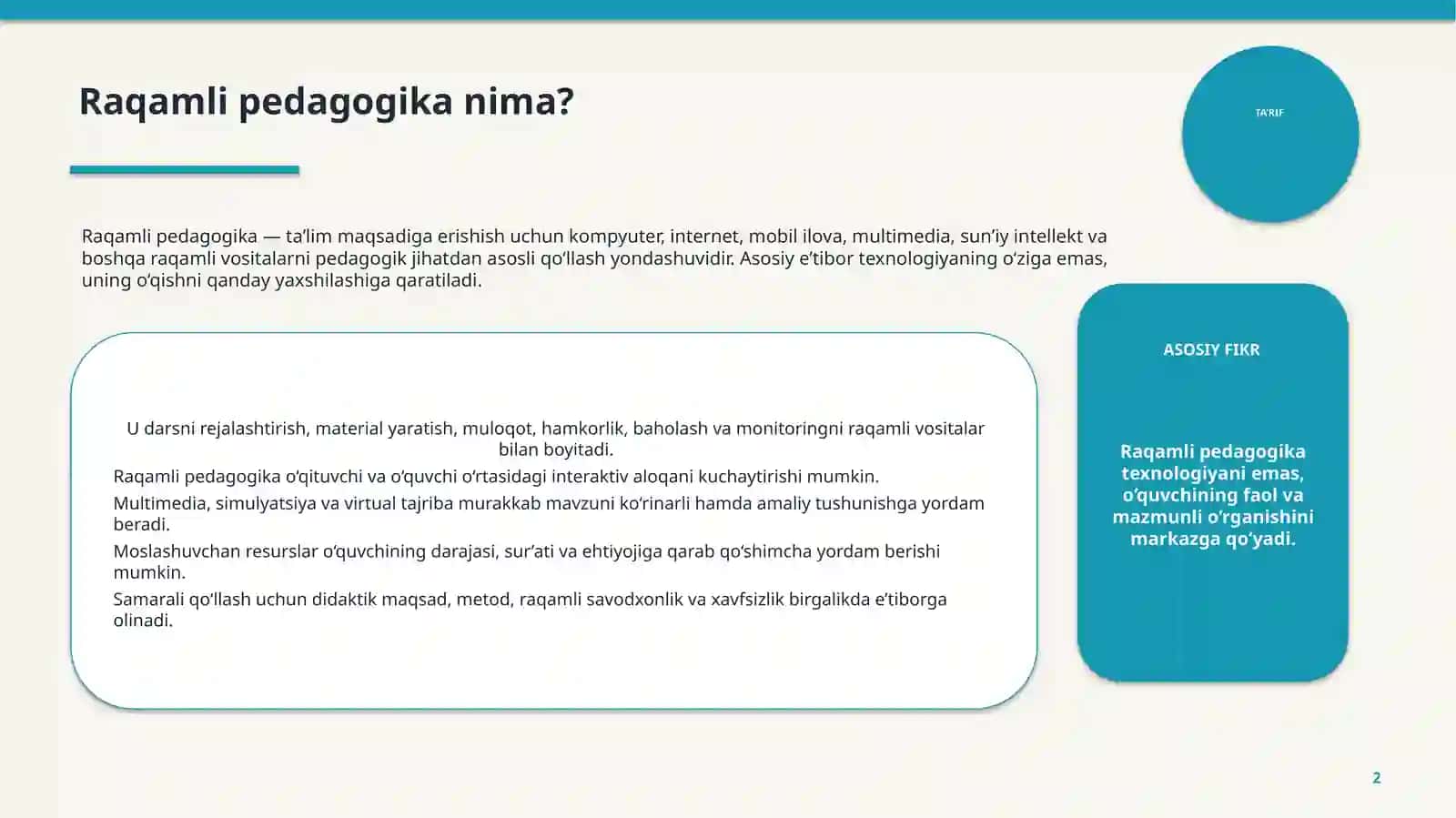 RAQAMLI PEDAGOGIKA 2