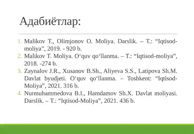 Davlat moliyasi. Darslik 2
