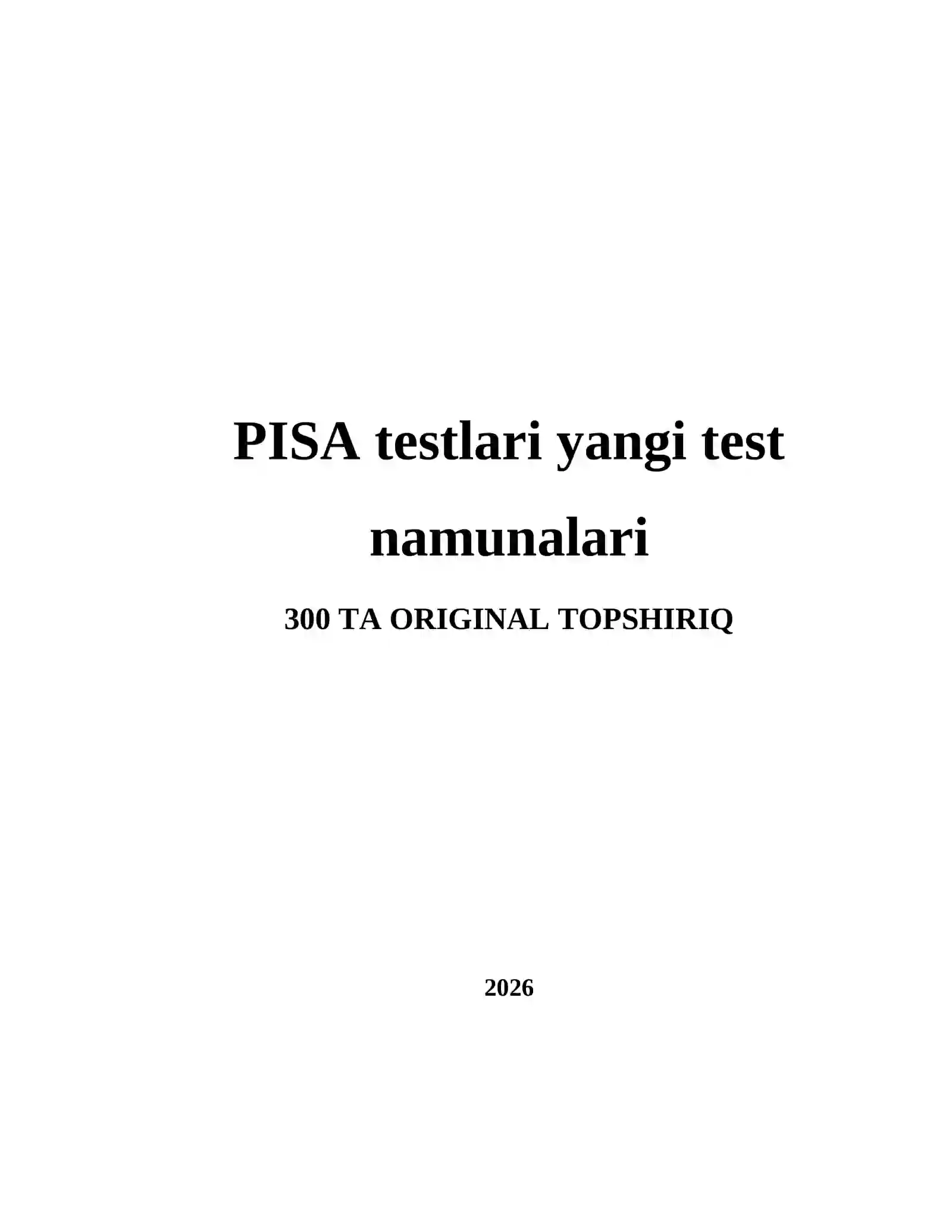 PISA Testlari Yangi Test Namunalari 2