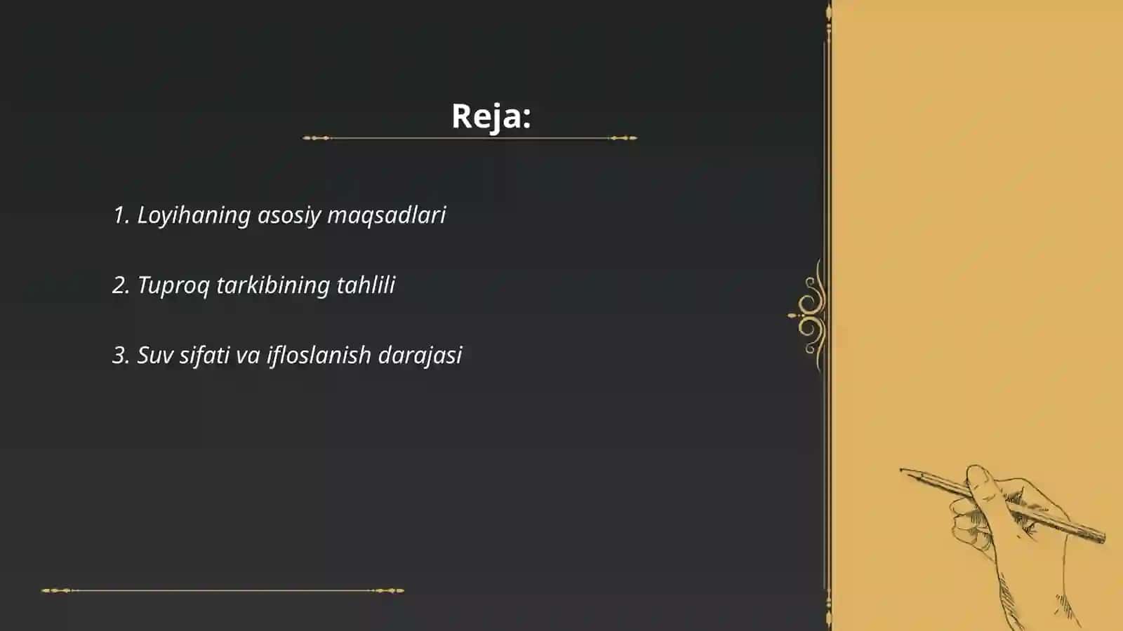 Tuproq va Suvni Tozalash Loyiha Ishini Rejalashtirish 2