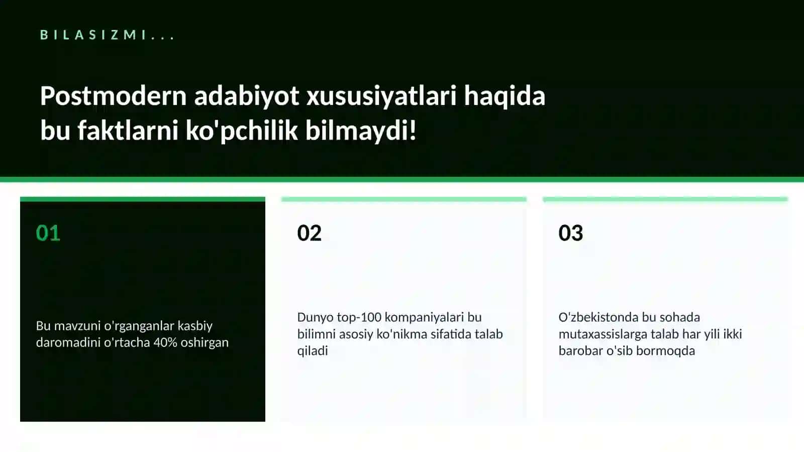 Postmodern adabiyot xususiyatlari 2