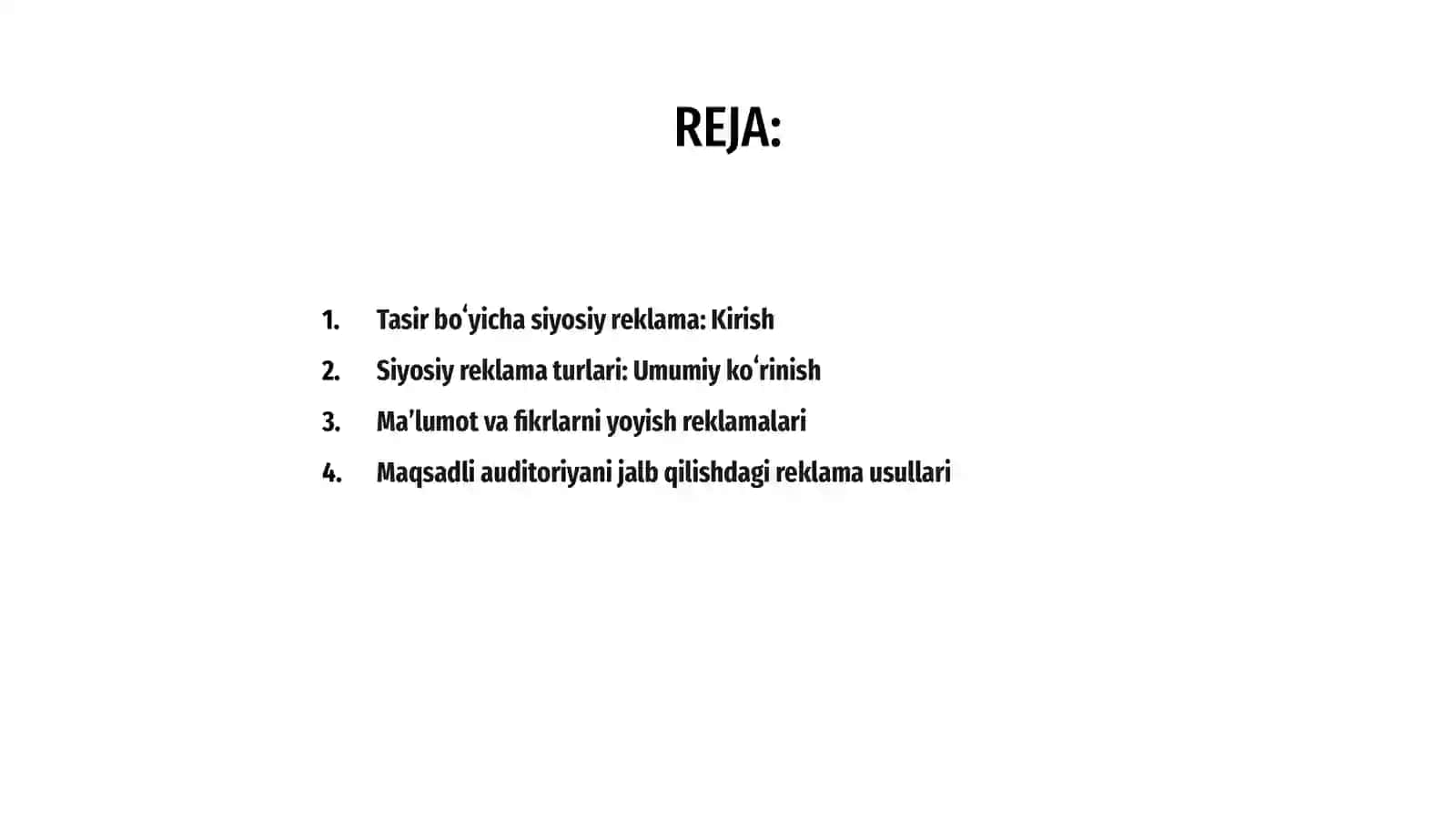 Tasir boʻyicha siyosiy reklama tipologiyasi 2