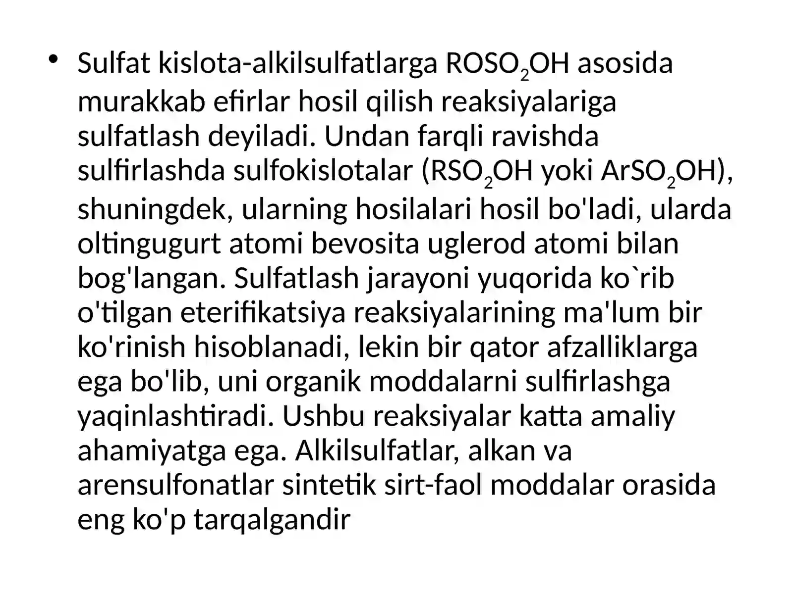 Sulfatlash va sulfirlash 2