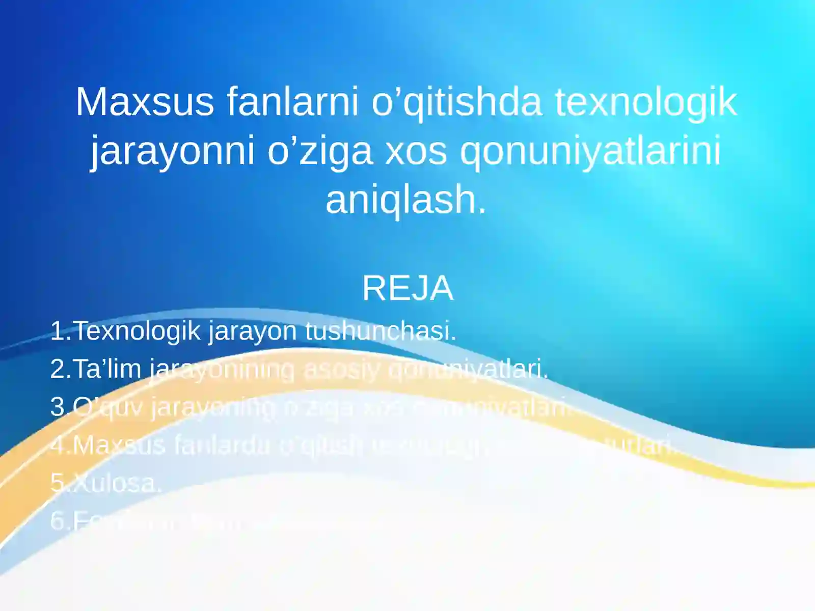 Maxsus fanlarni o’qitish metodikasi fani 2