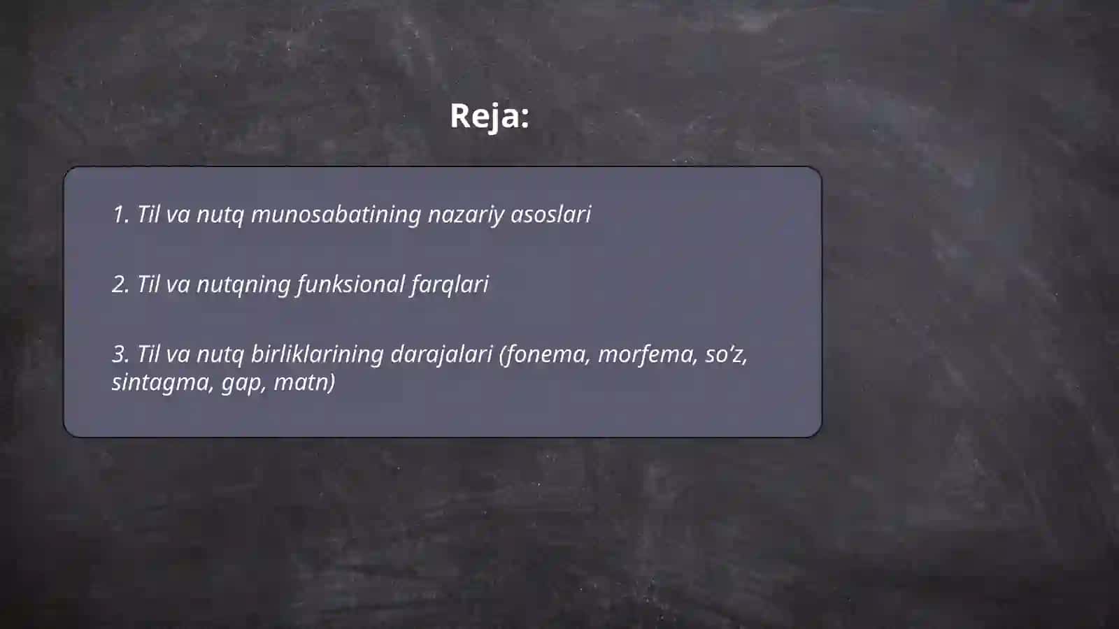 Til va nutq munosabati. Til va nutq birliklari 2